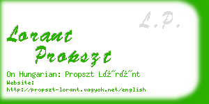 lorant propszt business card